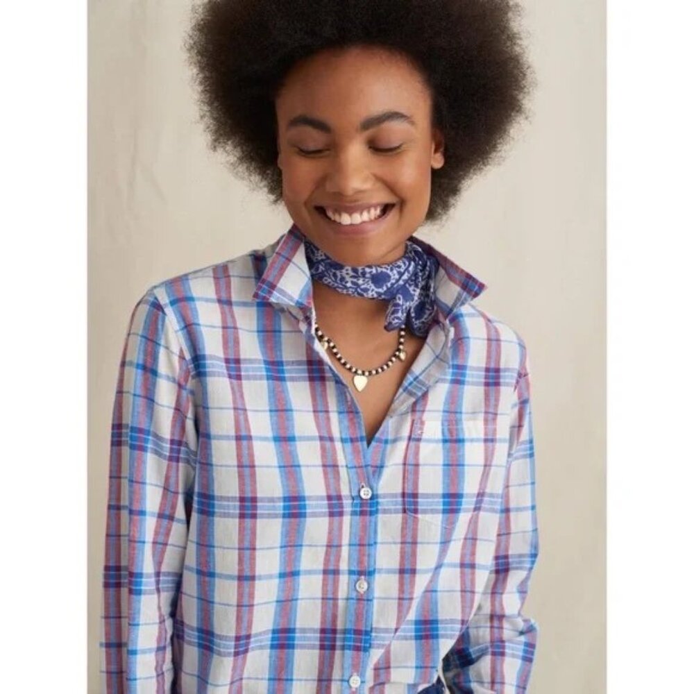Alex Mill plaid cotton-linen top (size S)